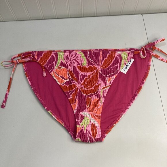 Old Navy Other - Old Navy Women XXL Pink Tie Side Bikini Bottom Tropical Sunset New with Tags